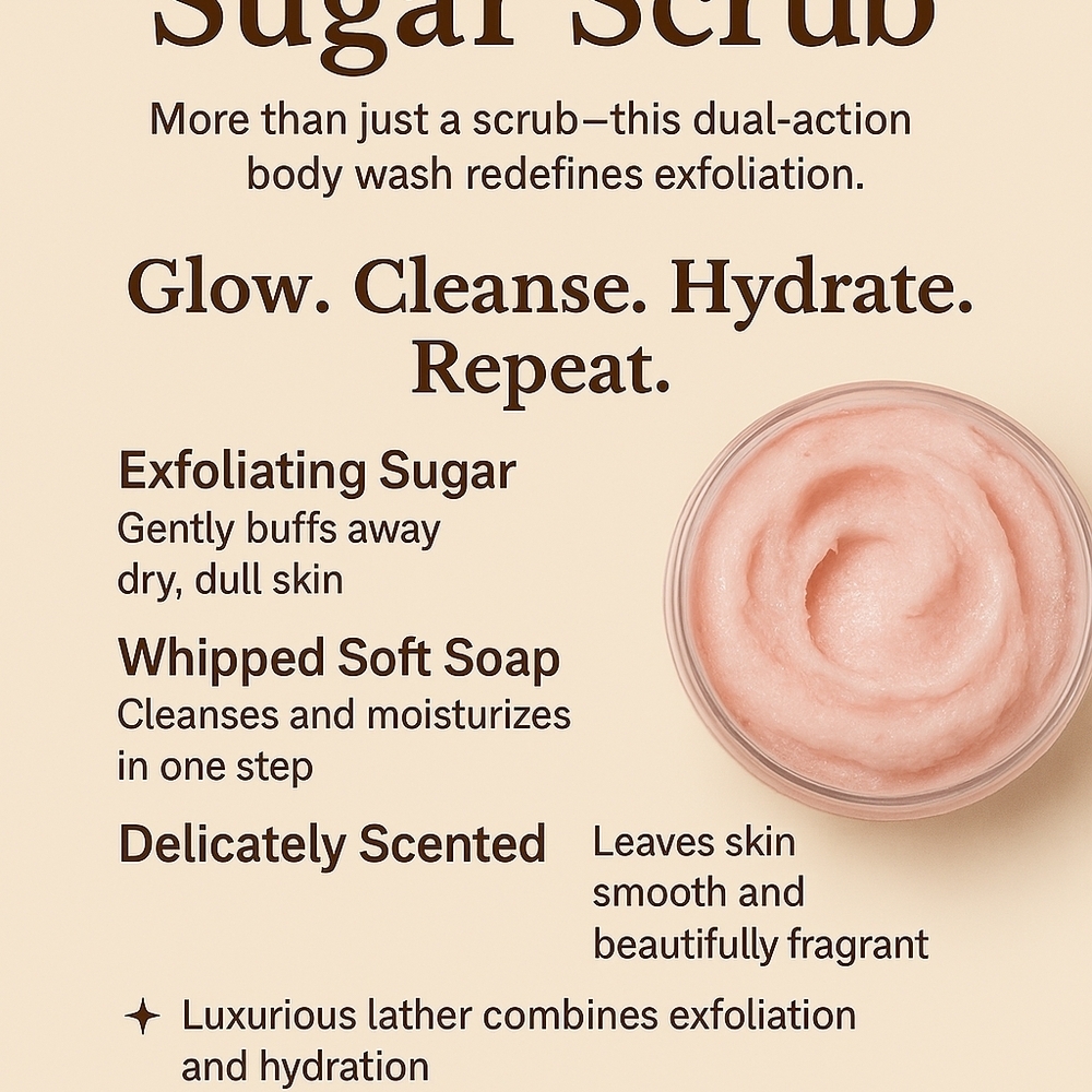 CHI-ARI Beauty Products Luxurious Dual Action Sugar Scrub+Body Wash CUSTOM MADE!